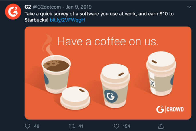 G2 crowd example offering incentive UGC Socialpilot G2 crowd example offering incentive UGC Socialpilot