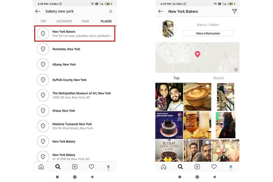Instagram location tagging Image of Instagram location tagging