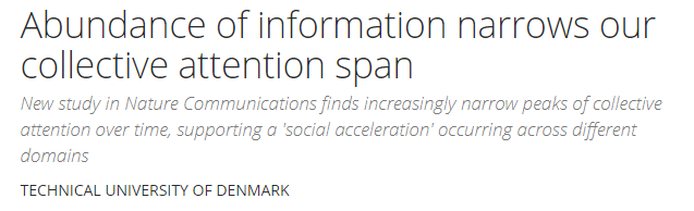 Reducing attention span due to excessive information Reducing attention span due to excessive information