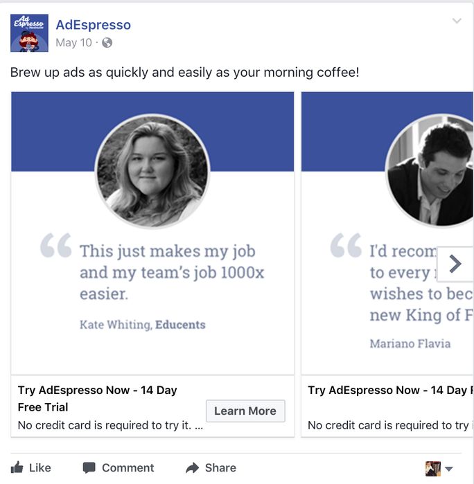 Funnel Social Ad Middle of the funnel social media ad example