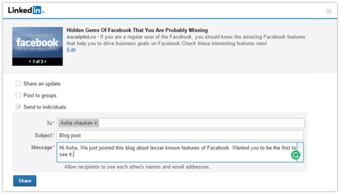 Share Blog With Individuals Share Blog With Individuals
