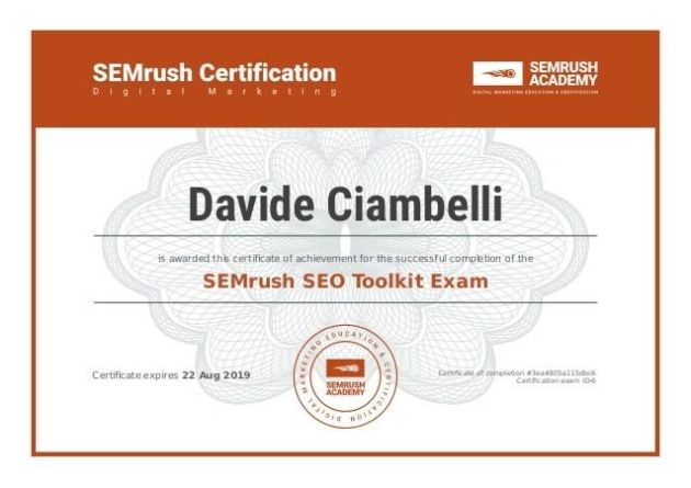 SEMrush Certification SEMrush Certification