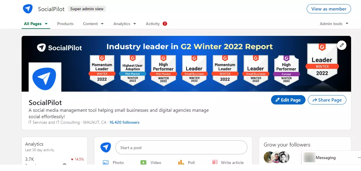 Linkedin company page Linkedin company page