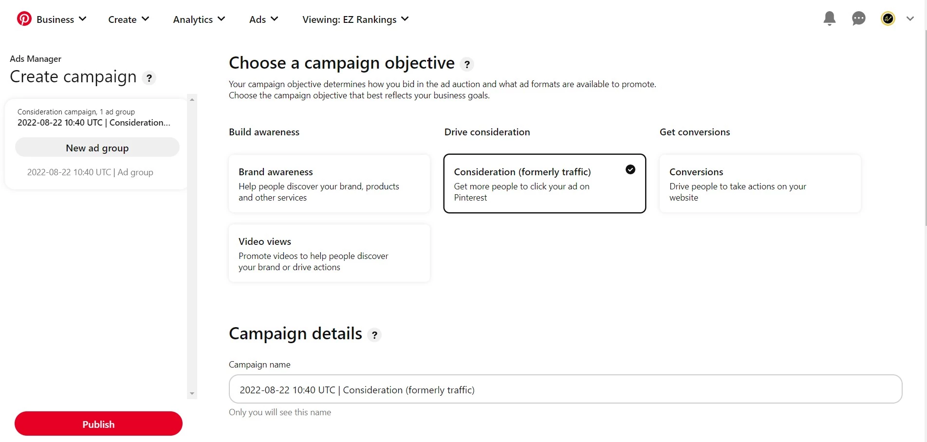campaign in Ads Manager campaign in Ads Manager