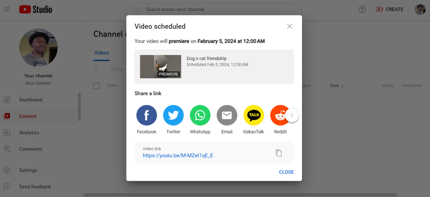 Video scheduled Video scheduled