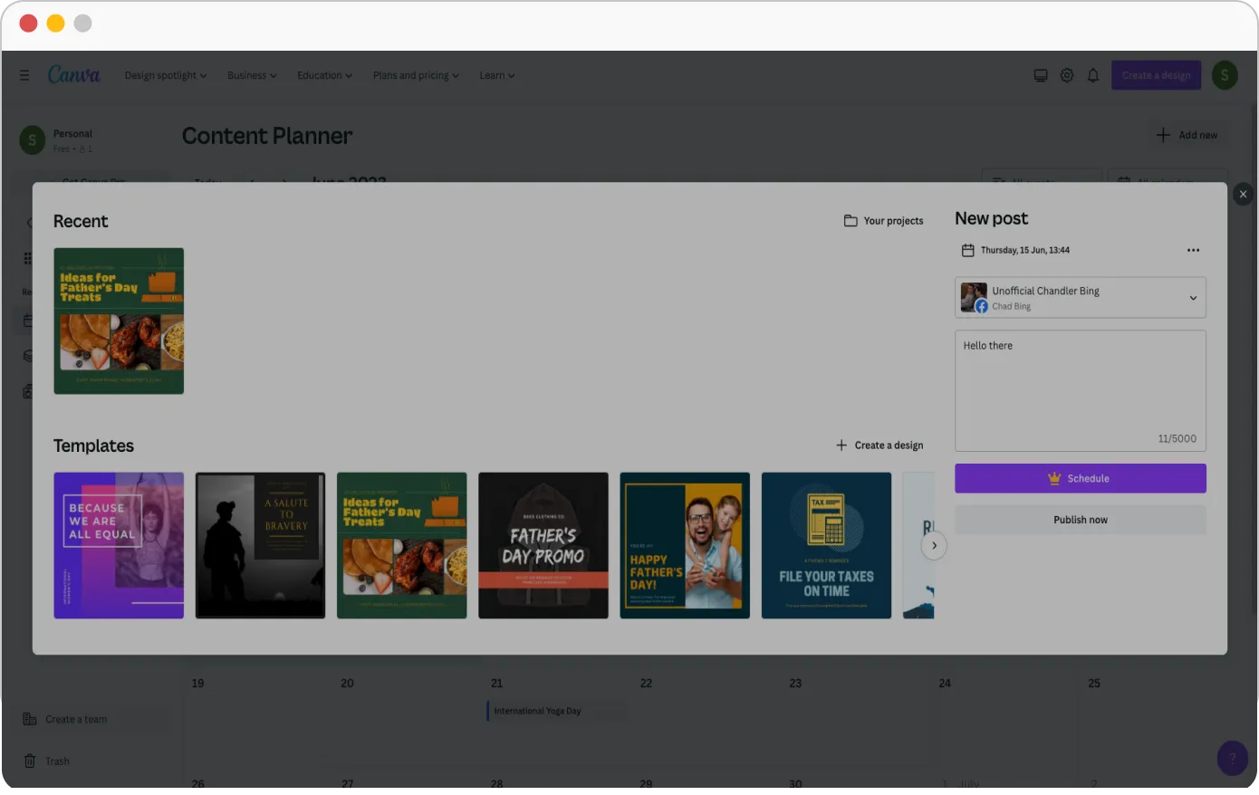 canva Scheduling