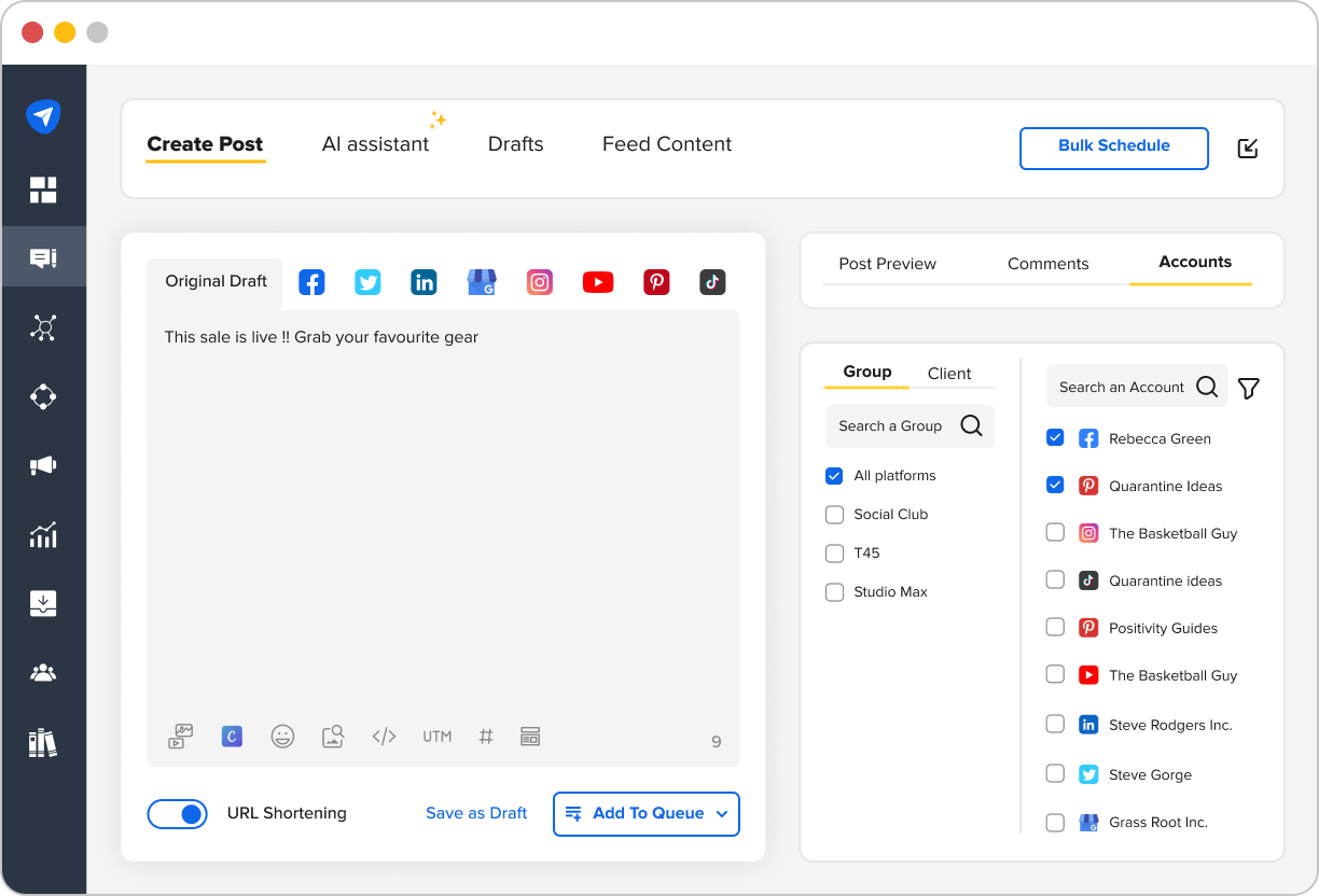 SocialPilot’s scheduler SocialPilot’s scheduler