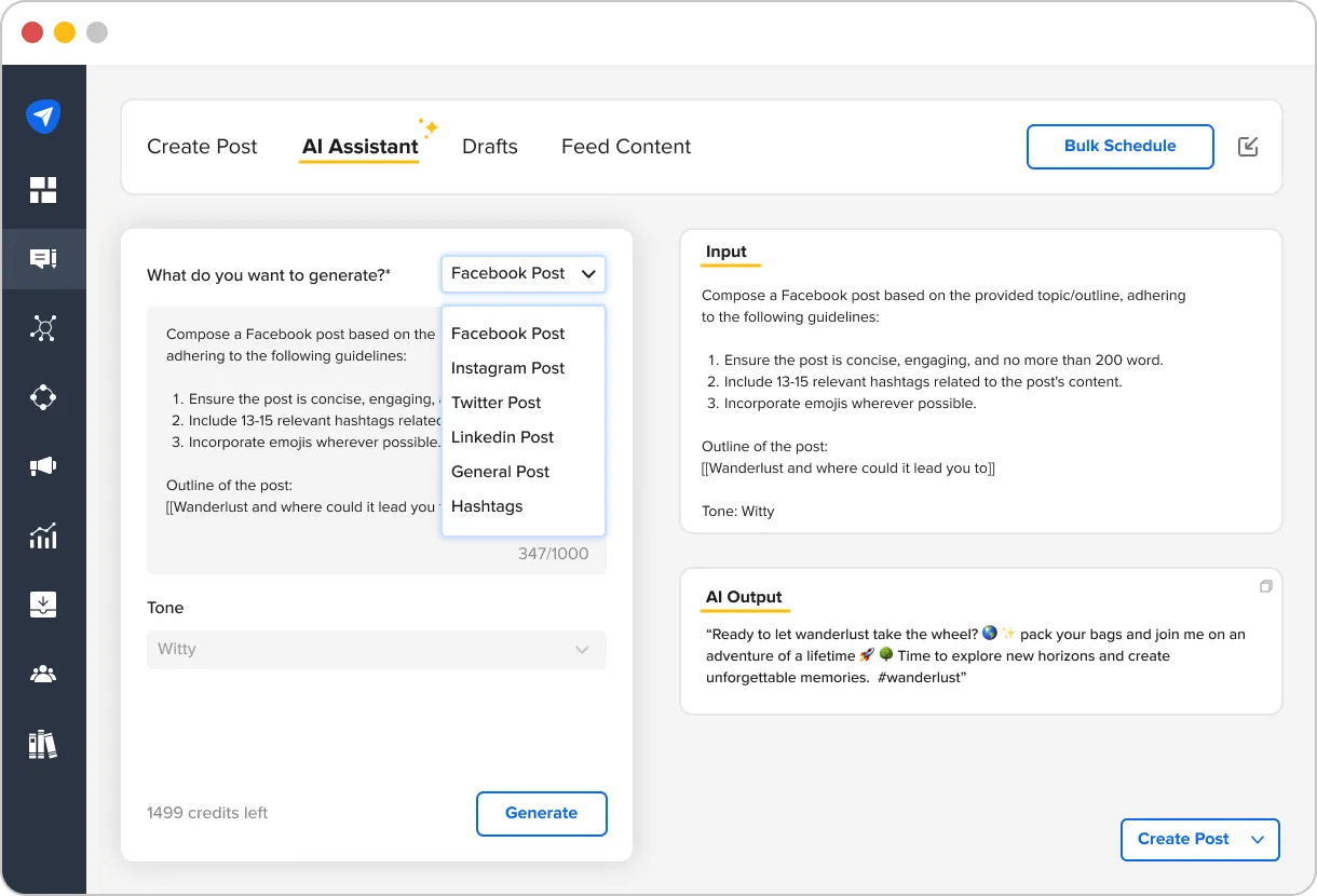 SocialPilot’s AI Assistant SocialPilot’s AI Assistant