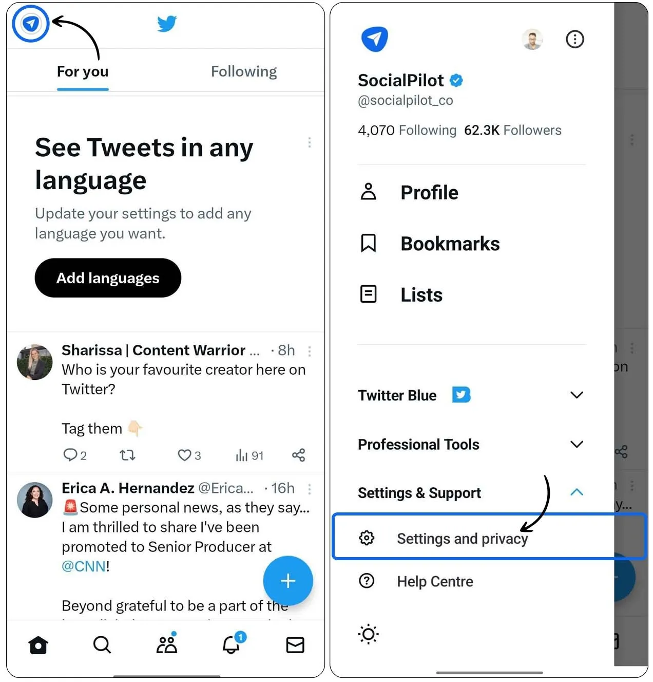Settings and Privacy Settings and Privacy