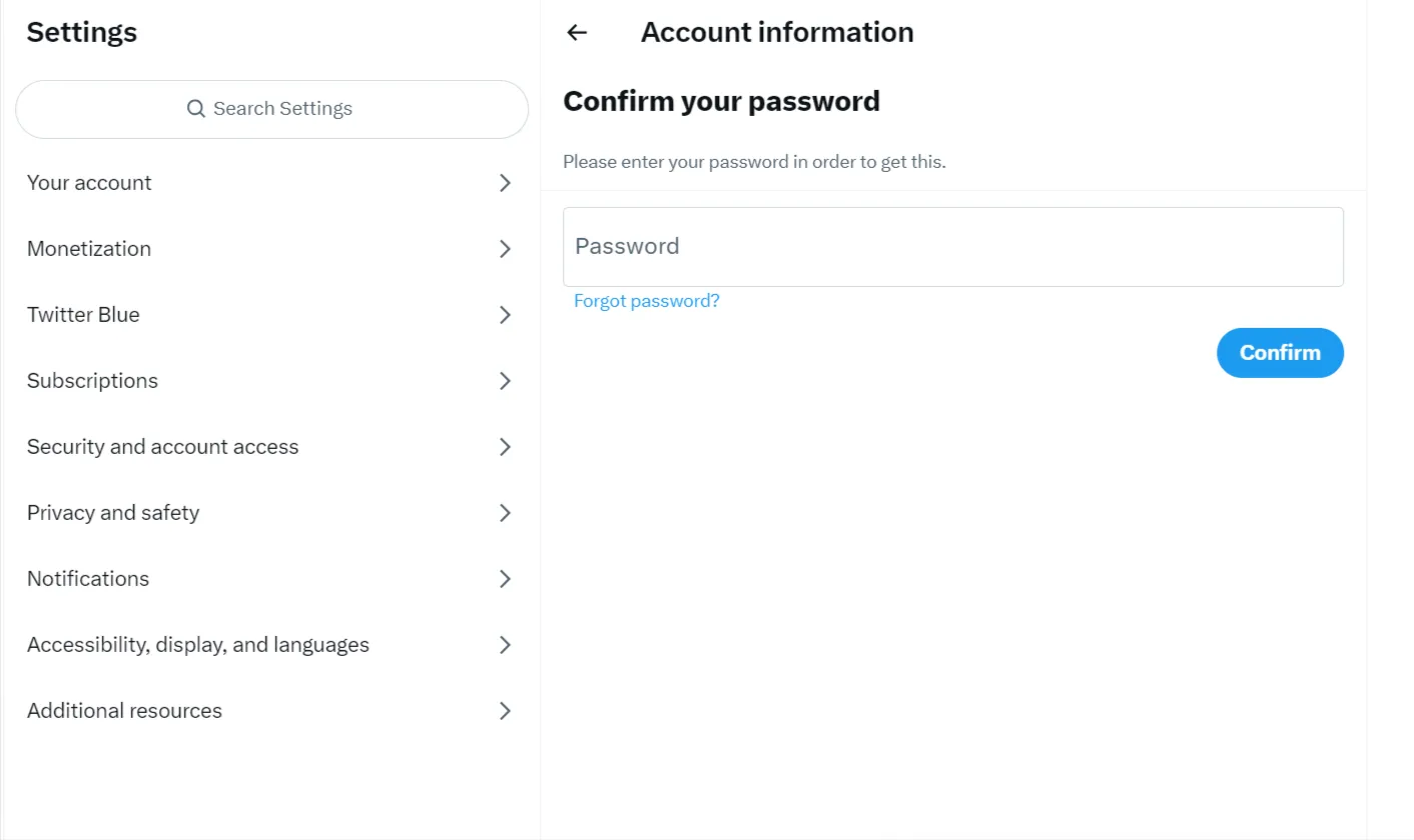 profile password profile password