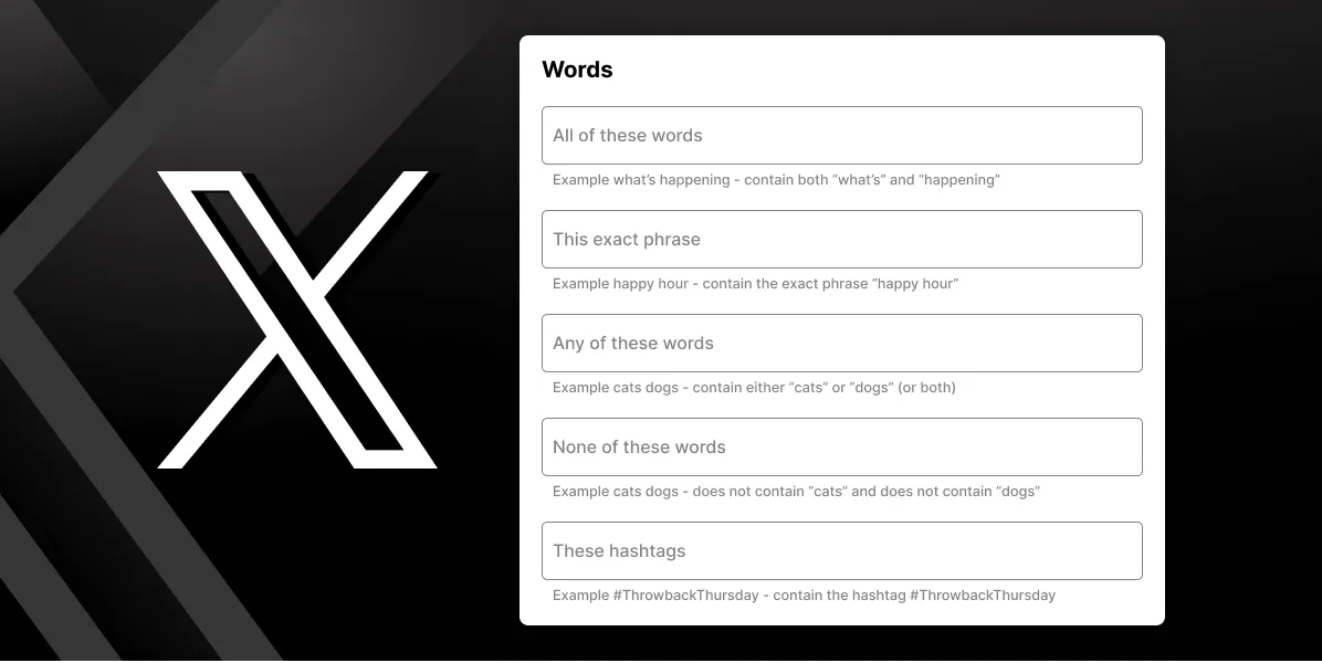 Twitter Advanced search filter Twitter Advanced search filter