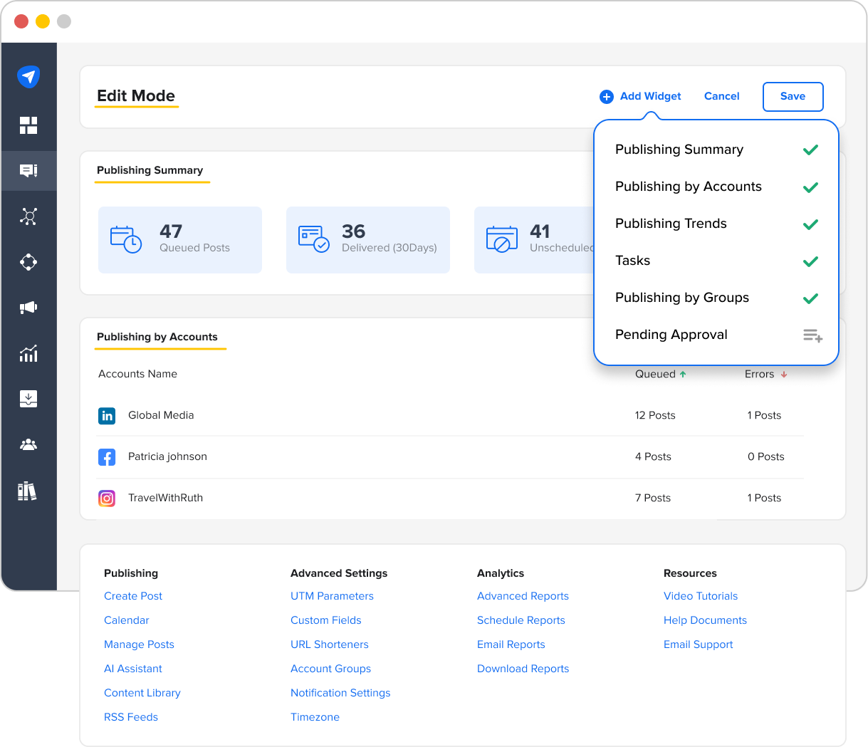 Dashboard Widgets Dashboard Widgets