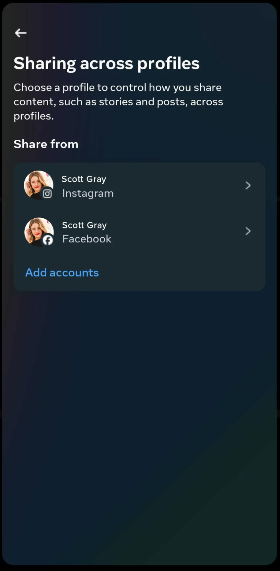 select your Instagram account select your Instagram account