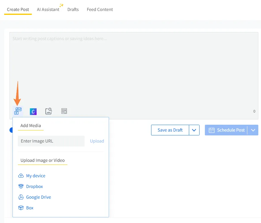 Add your content under specific platform Add your content under specific platform