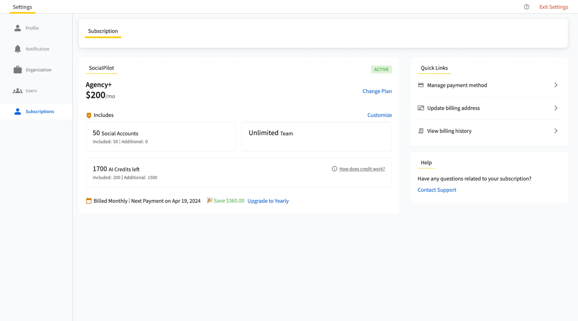 Subscription Management Subscription Management