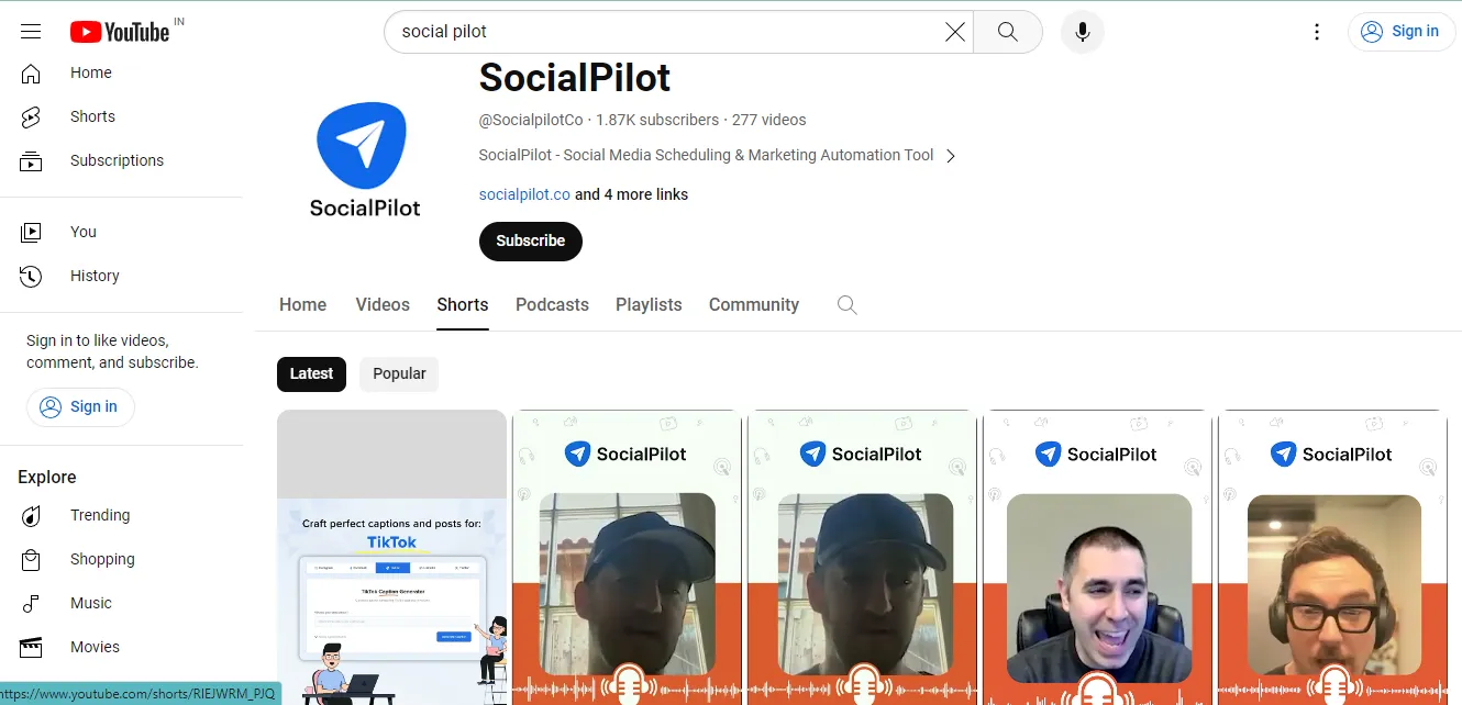 SocialPilot shorts SocialPilot shorts