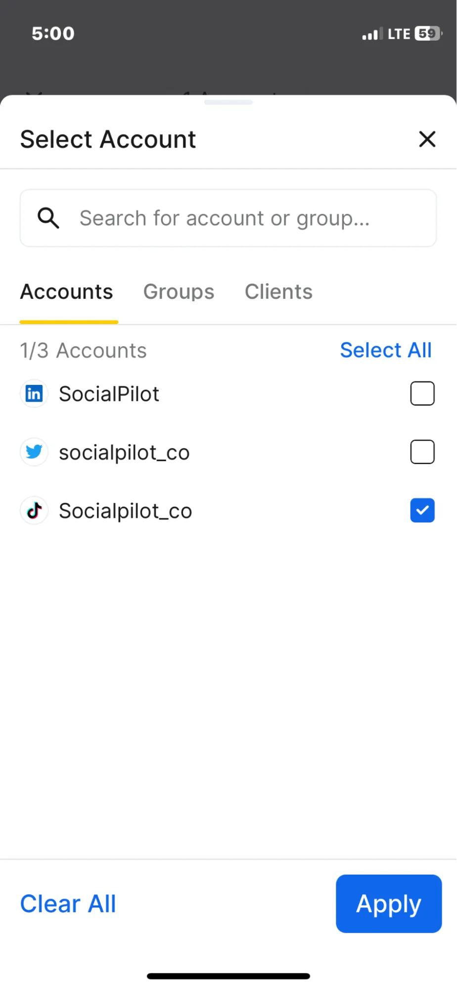Select Account Select Account