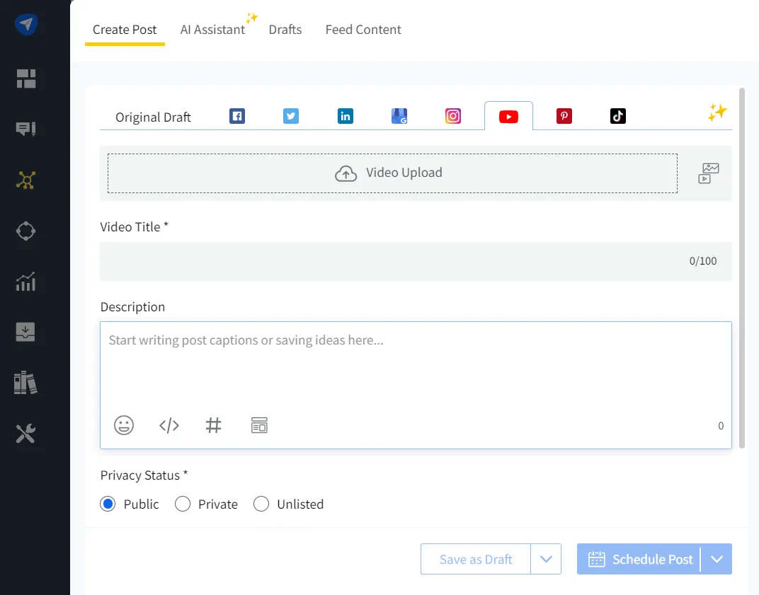 Upload Youtube Video or Short Upload Youtube Video or Short