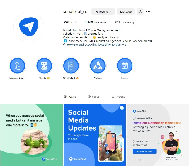 SocialPilot Instagram follows 80-20 rule SocialPilot Instagram follows 80-20 rule