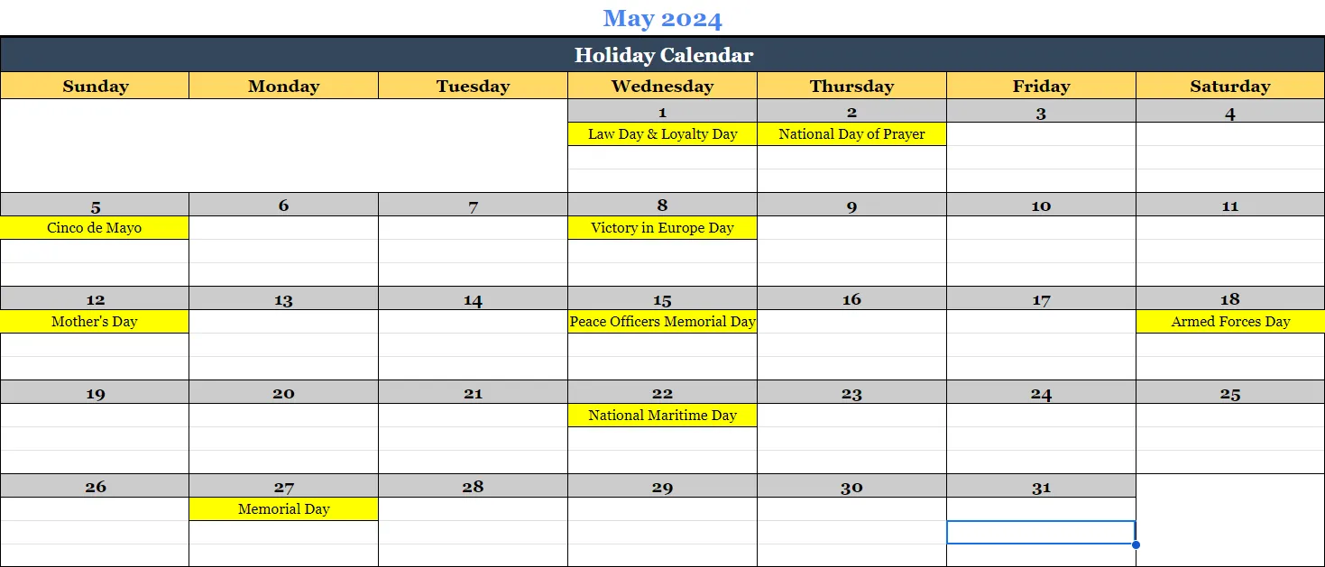 Holidays-Specific Calendar for Instagram Holidays-Specific Calendar for Instagram