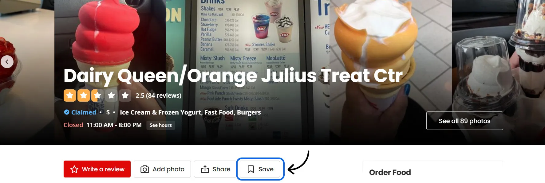 Users can bookmark a business on Yelp Users can bookmark a business on Yelp