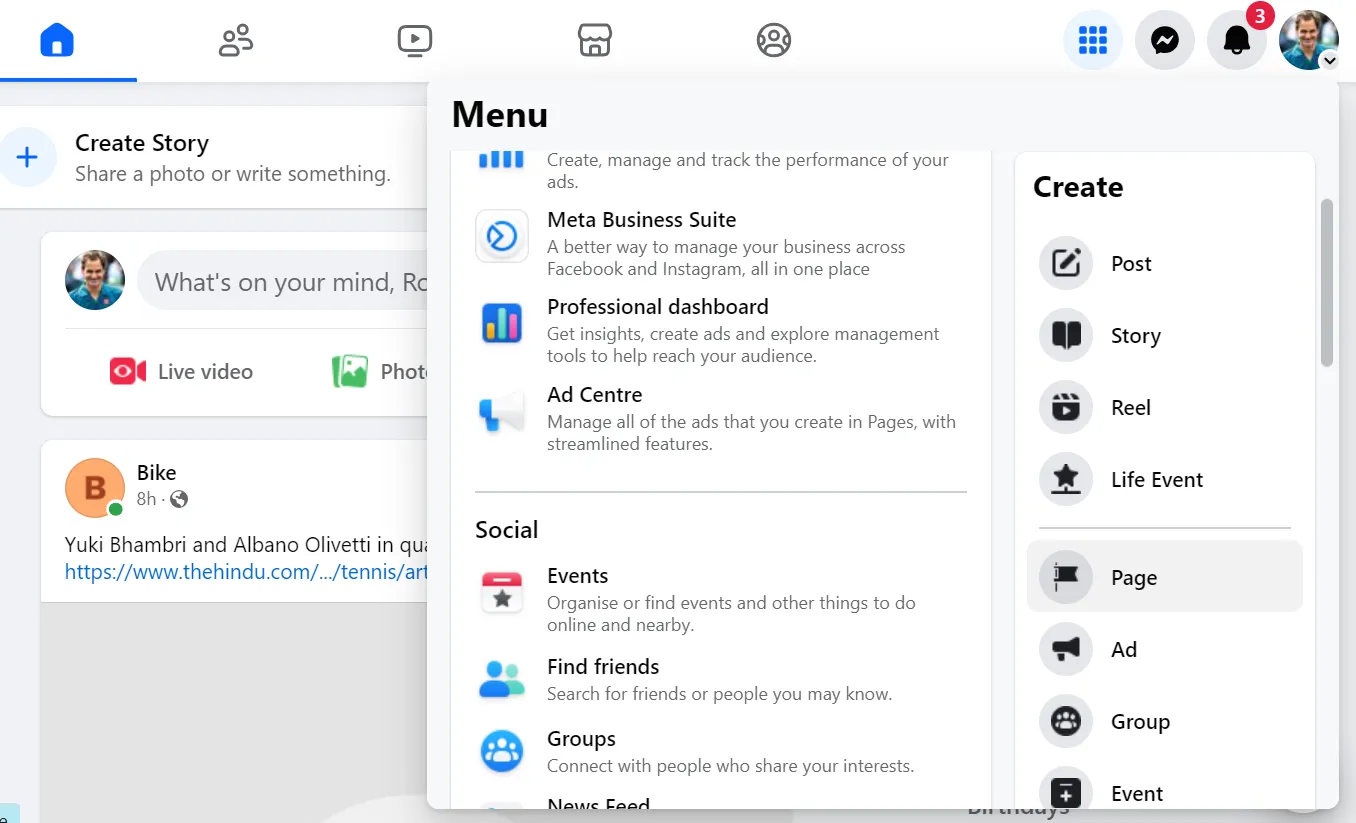 Create Menu Create Menu