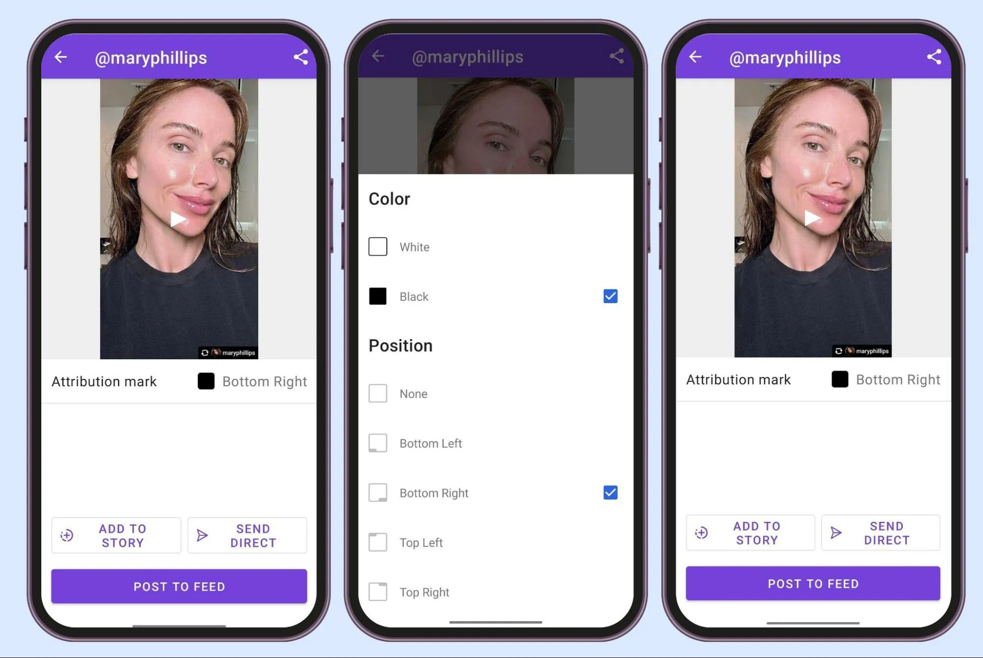 reposting app interface reposting app interface