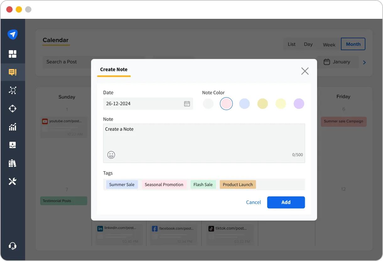 Add Notes details on Content Calendar Add Notes details on Content Calendar