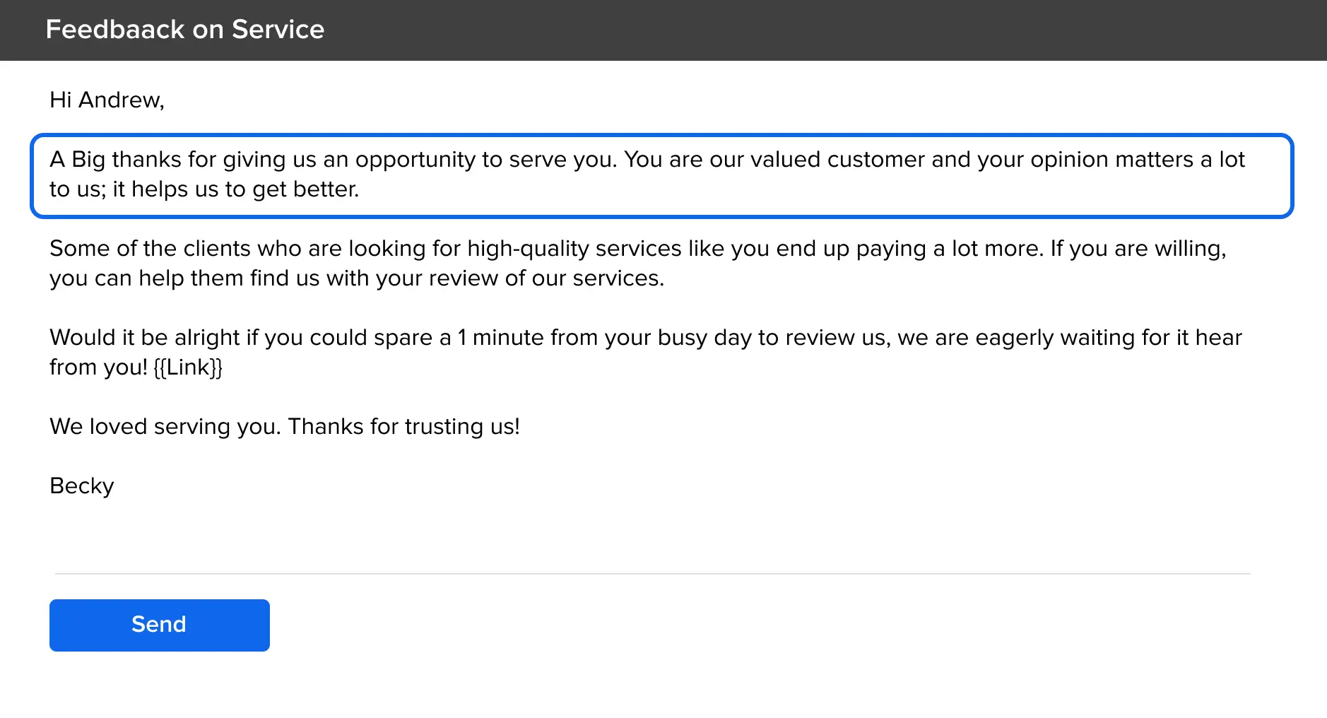 Thank the customers Thank the customers