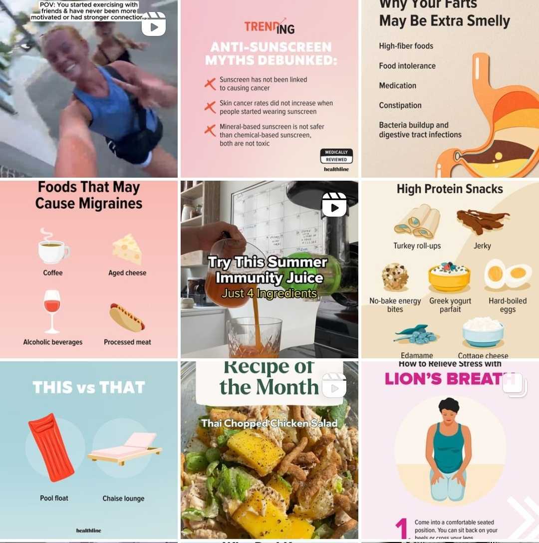 Instagram profile of Healthline Instagram profile of Healthline