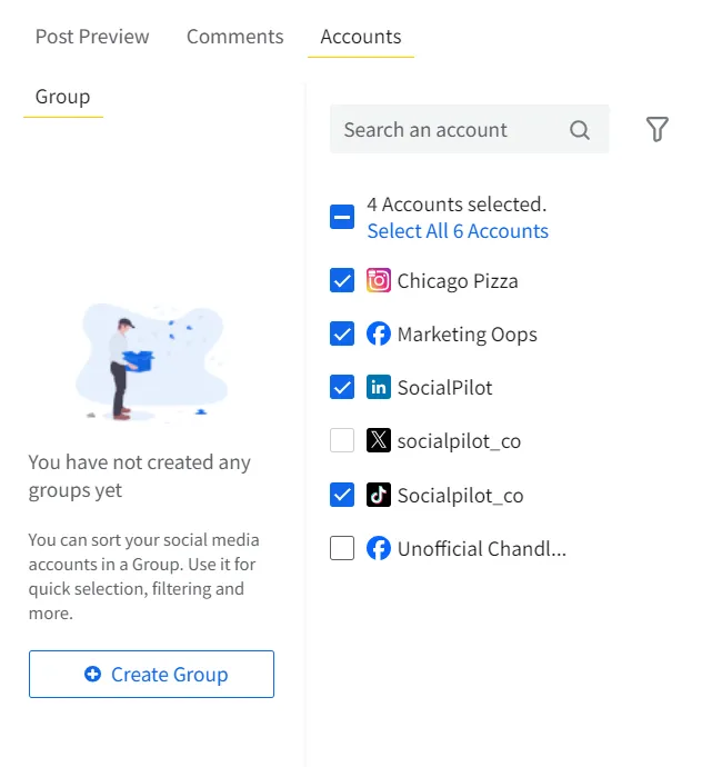 Select Social Accounts Select Social Accounts