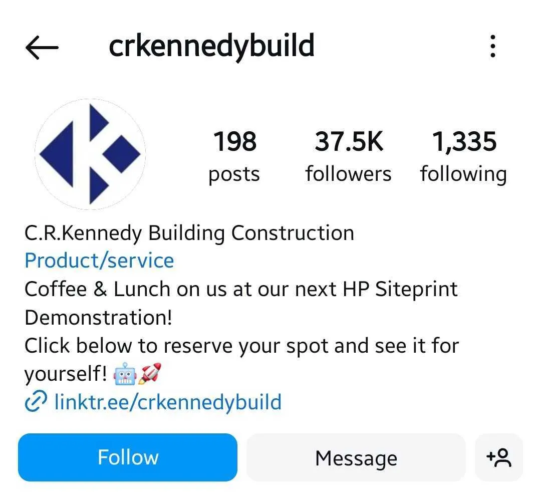 Instagram profile of C.R. Kennedy Building Construction Instagram profile of C.R. Kennedy Building Construction