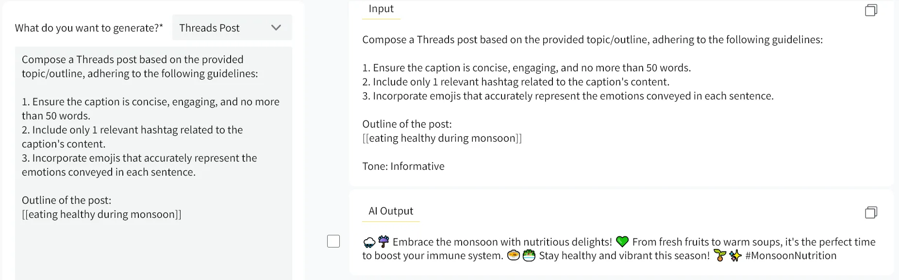 AI Assistant which creates Threads posts AI Assistant which creates Threads posts
