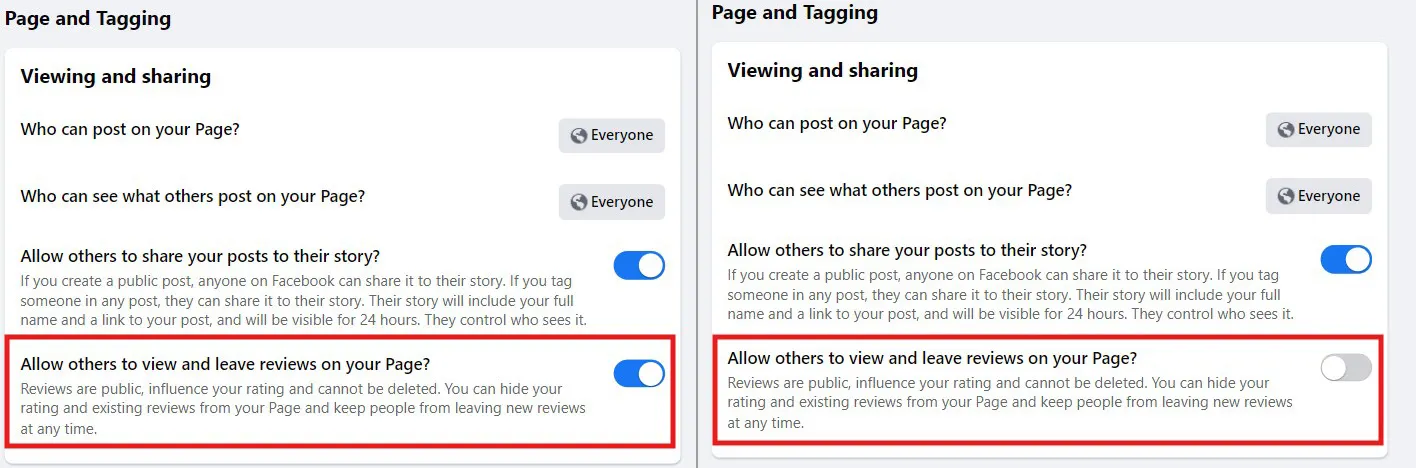 Disable Facebook Reviews Disable Facebook Reviews