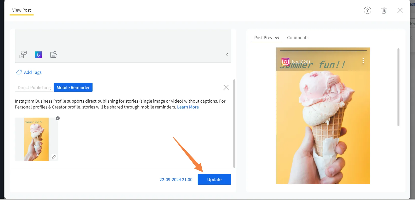 content or the scheduled date content or the scheduled date