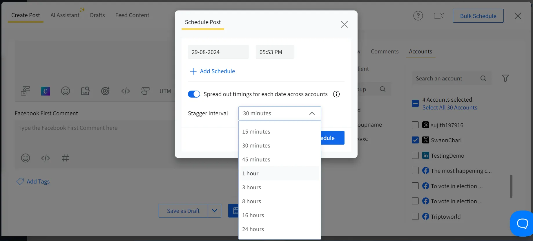 publishing times of posts scheduled publishing times of posts scheduled