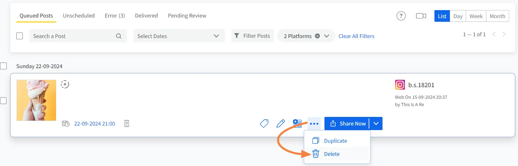 select the delete icon select the delete icon