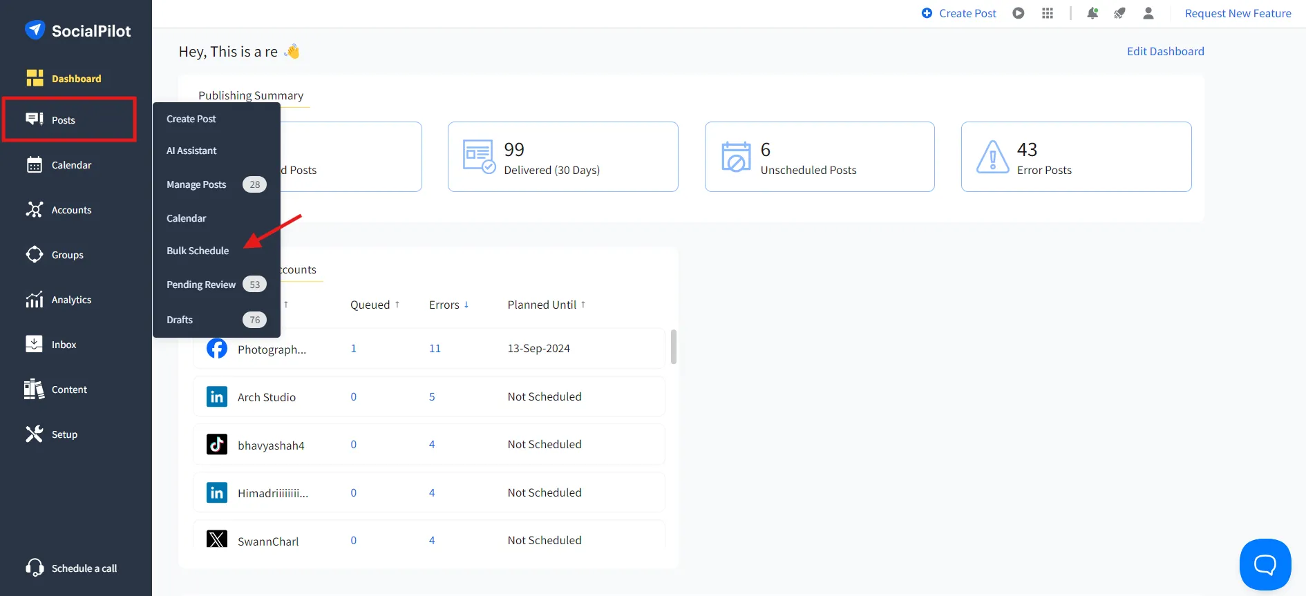Bulk Schedule Bulk Schedule