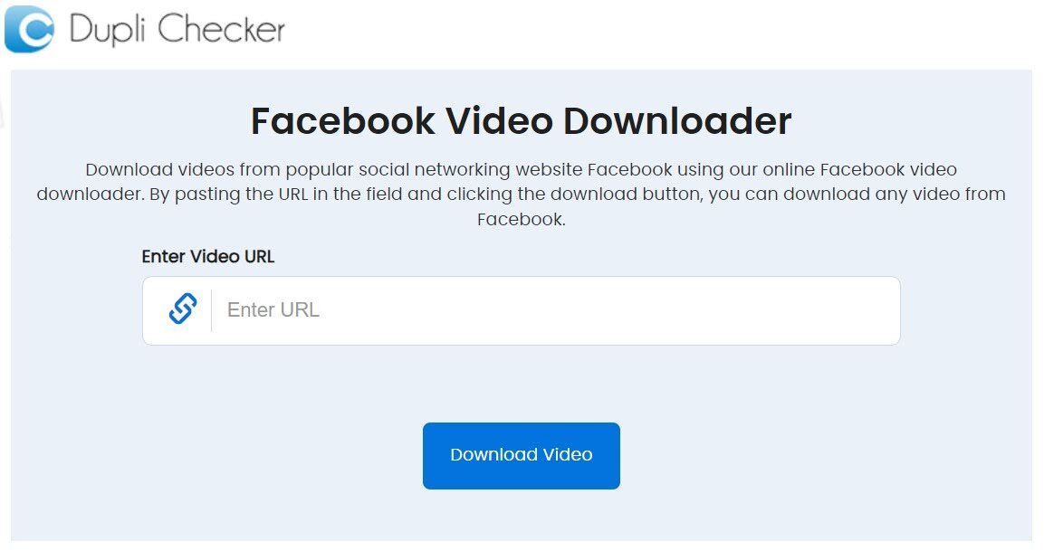 DupliChecker Facebook Video Downloader DupliChecker Facebook Video Downloader