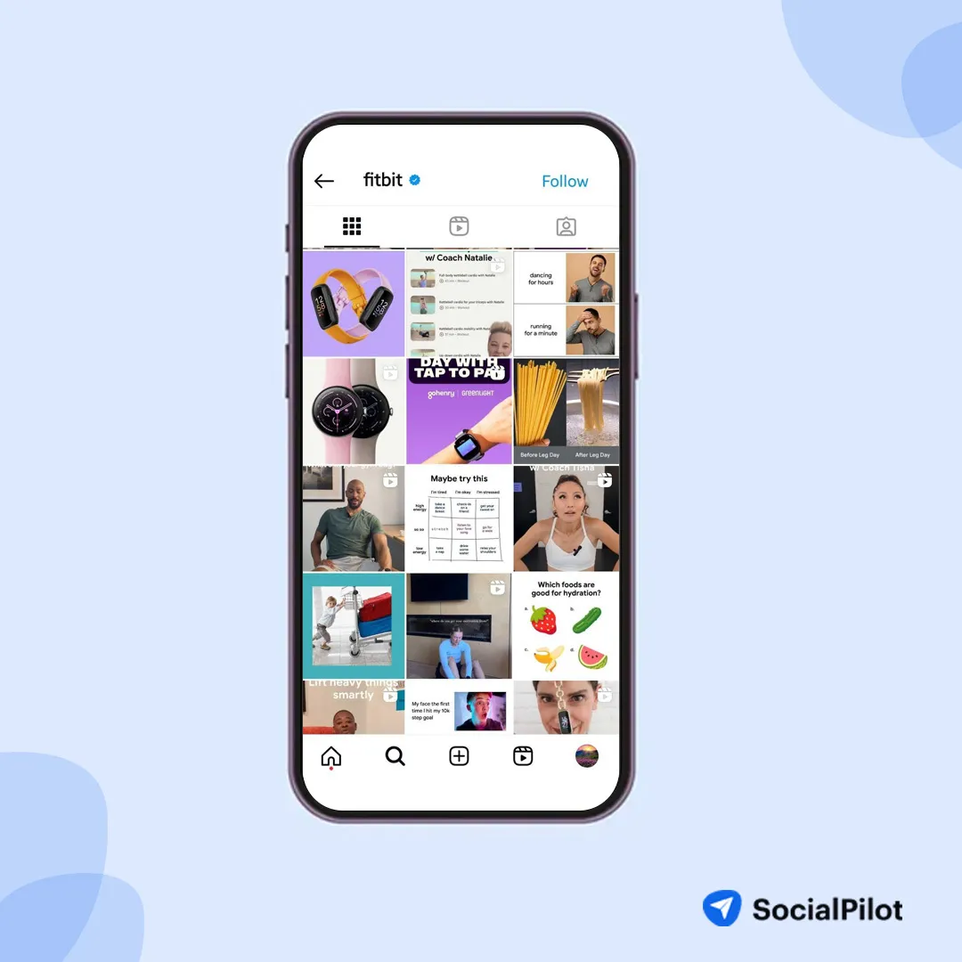 Instagram profile of Fitbit Instagram profile of Fitbit