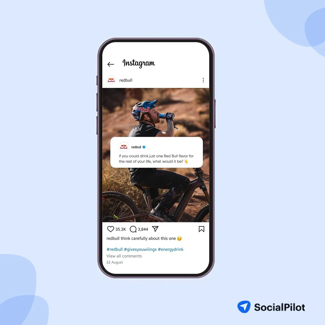 Instagram profile of Redbull Instagram profile of Redbull