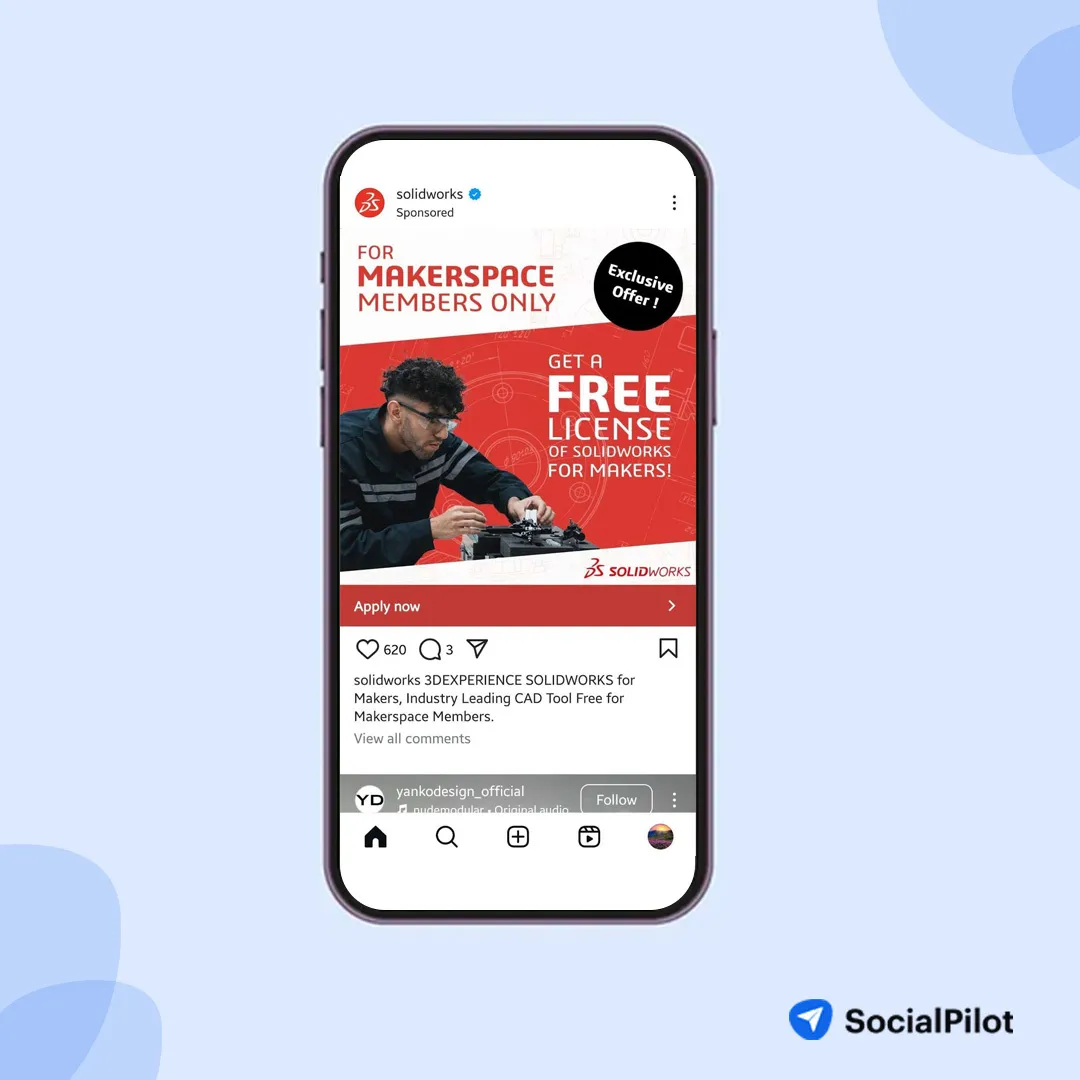 Solidworks Instagram ad Solidworks Instagram ad