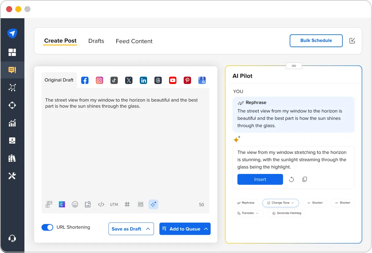 AI PIlot Interface Inside the Post Composer AI PIlot Interface Inside the Post Composer