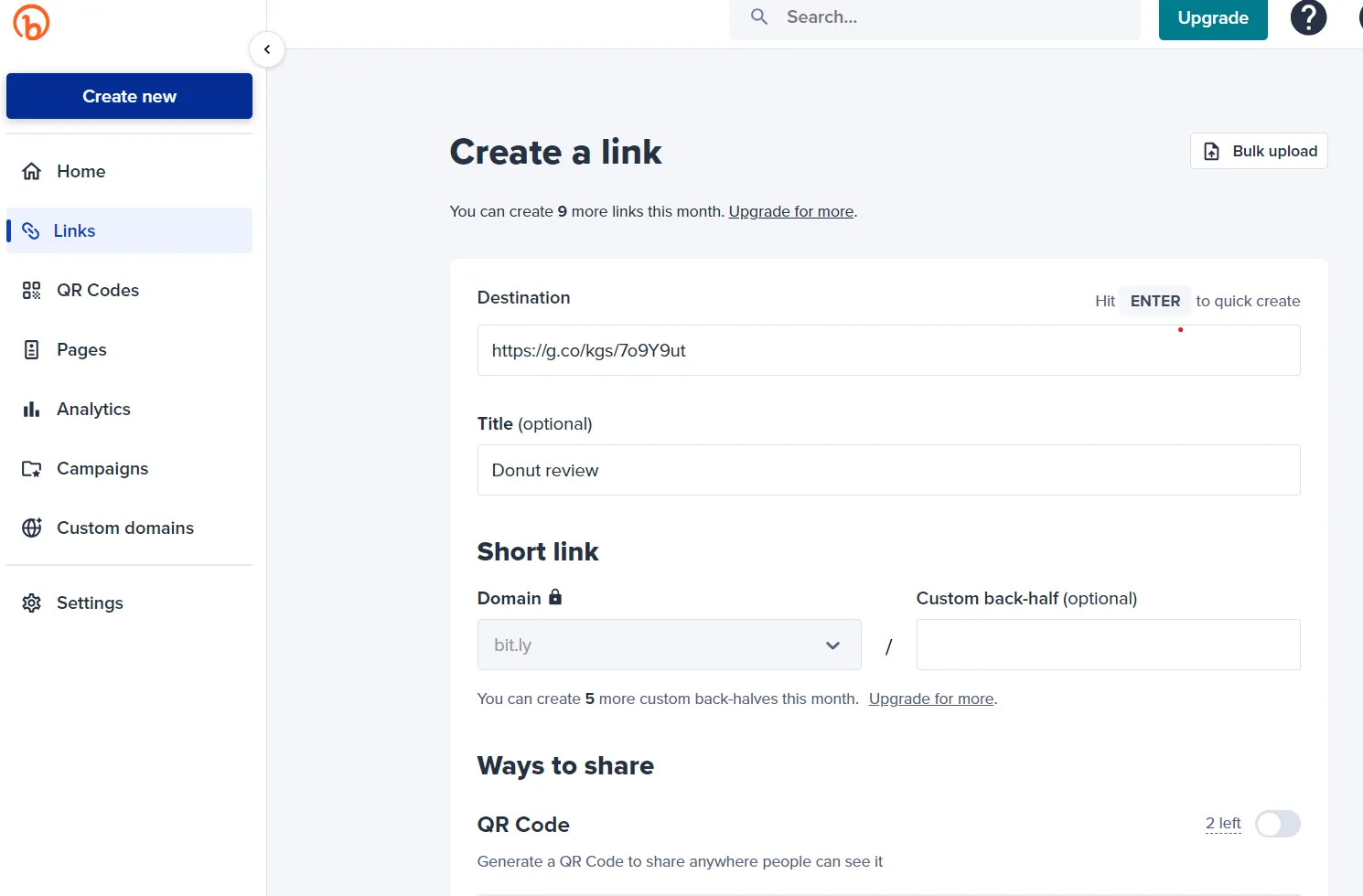 Bitly link shortner Bitly link shortner