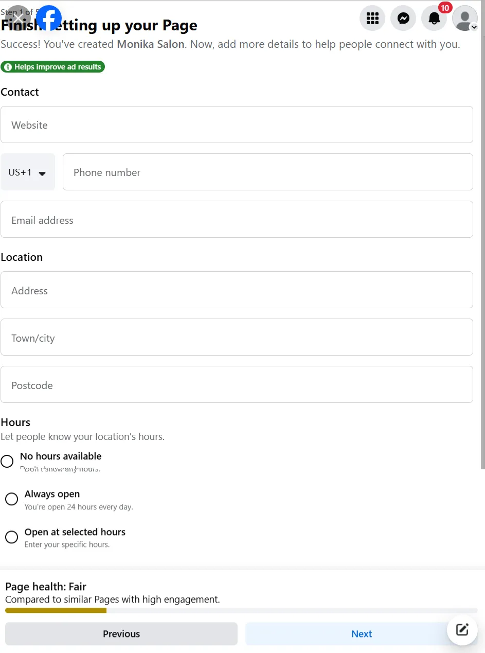 Add Business Contact Details Add Business Contact Details