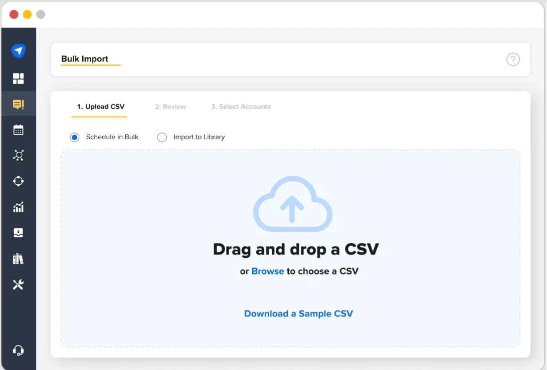 Bulk Import in SocialPilot Bulk Import in SocialPilot