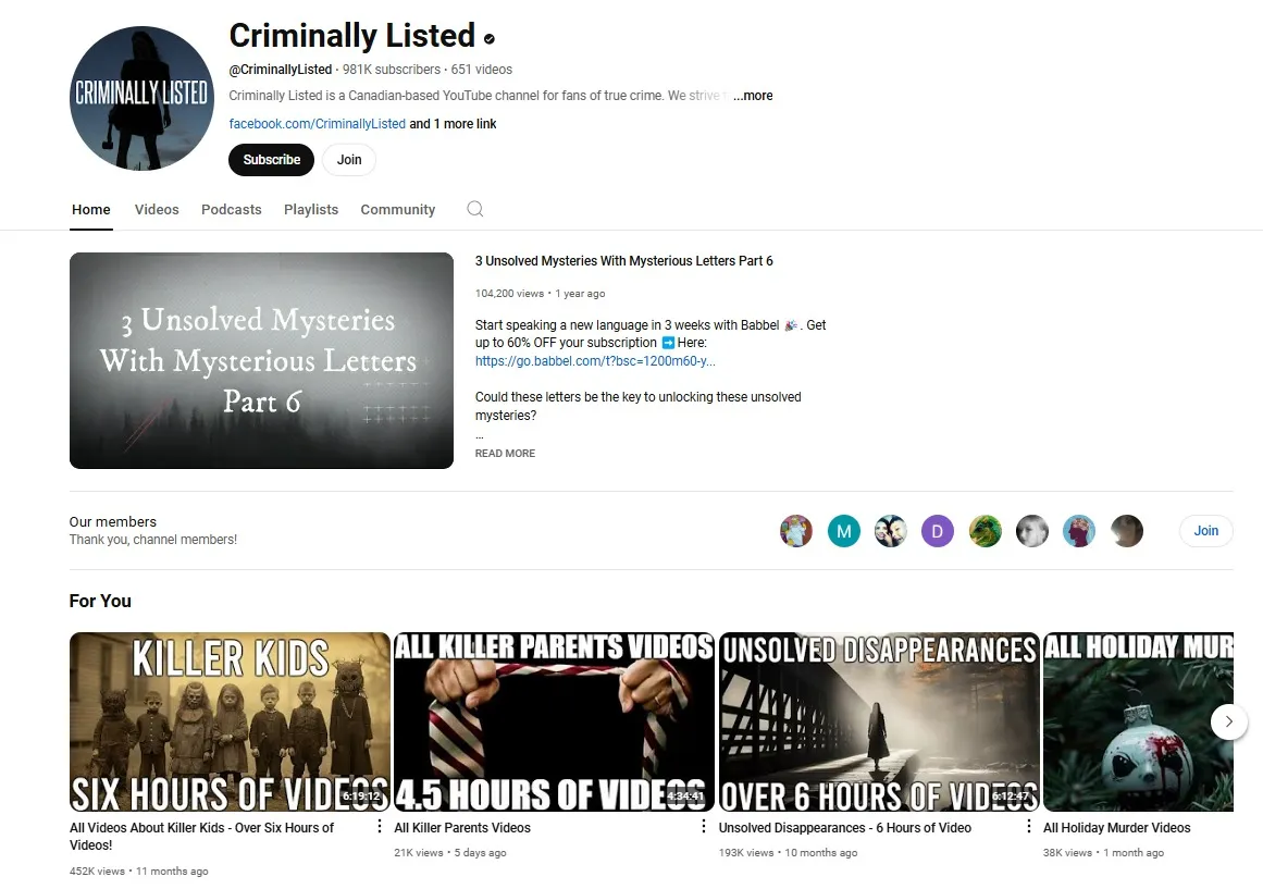 Crime narration channel Crime narration channel