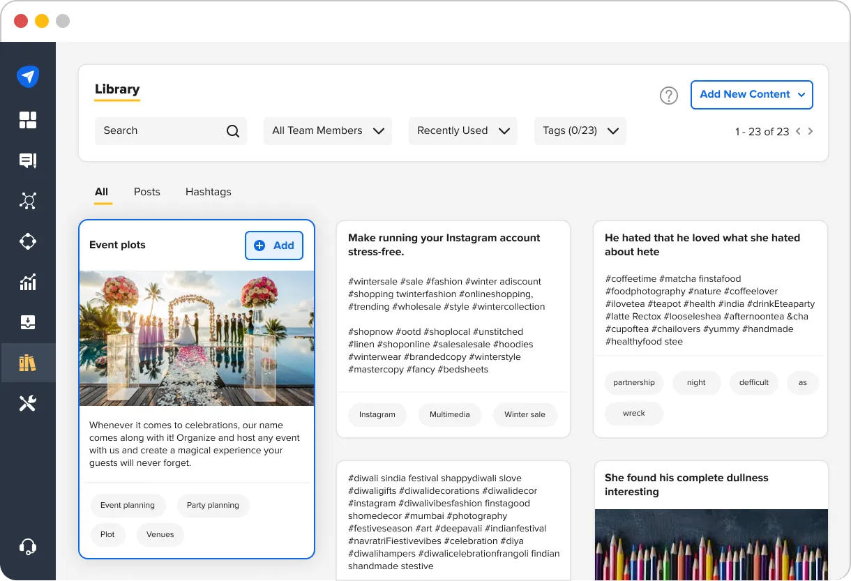 Library in SocialPilot Content Library in SocialPilot