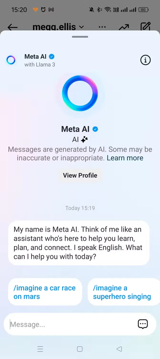 Meta AI on Instagram Meta AI on Instagram