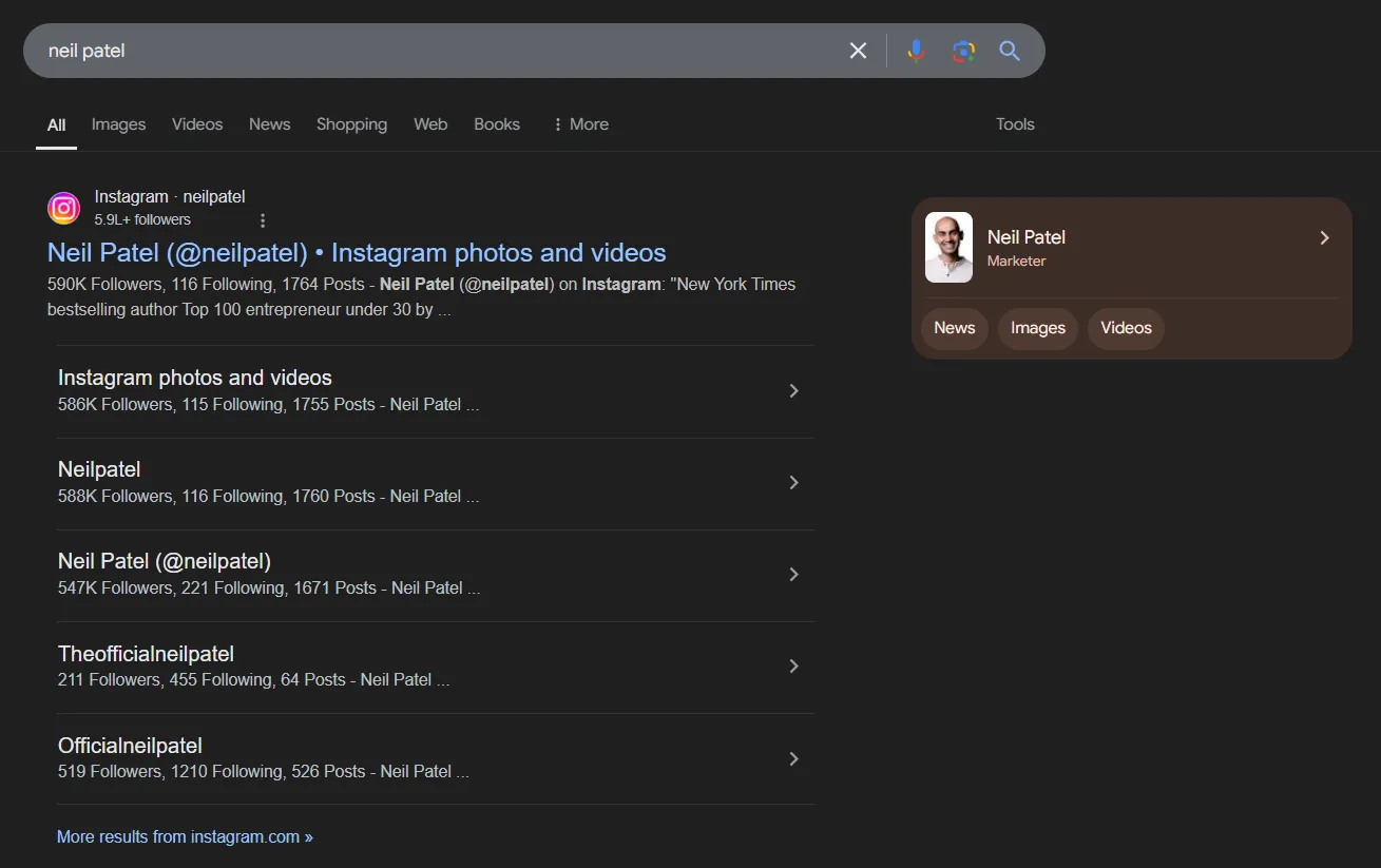 Social account showing in google search Social account showing in google search